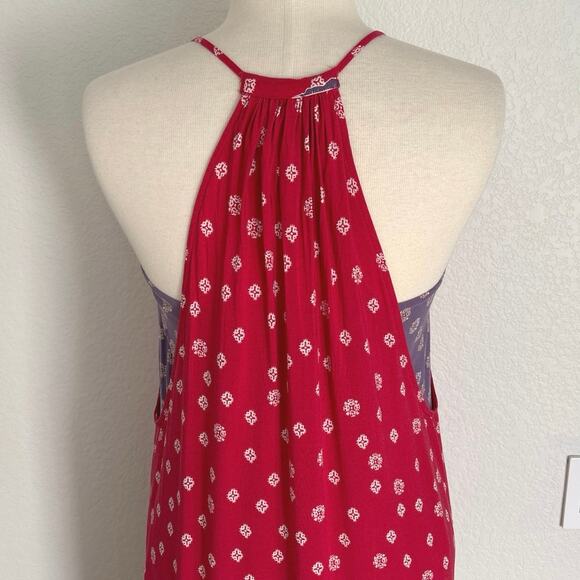 Maeve Anthropologie Kira Printed Maxi Dress Red Purple Size Small - Picture 11 of 11